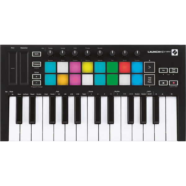 Novation Launchkey Mini [MK3] Portable 25-Key, USB, MIDI Keyboard Controller with DAW Integration. Chord Mode, Scale Mode, and Arpeggiator for Music Production