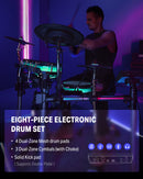 Donner BackBeat Electric Drum Set with High-Tech 7-inch Touchscreen, 1126 Sounds, Customize Drum Pad Colors, Internal Rack Wiring, and Gaming APP for Ultimate Fun