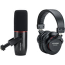 Focusrite Vocaster Broadcast Kit - Broadcast Quality Dynamic Microphone, Closed-Back Headphones, and XLR Cable for Podcast Recording