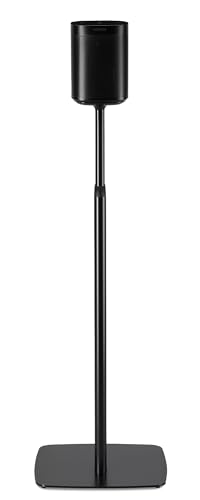 FLEXSON Adjustable Floor Stands For SONOS ONE And PLAY:1 - (Pair, Black)