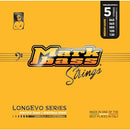 DV Mark Longevo Series - Electric Bass Strings Set of 5,  Medium Gauge (45-130) - Stainless Steel Bass Guitar Strings, Long Scale