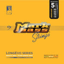 DV Mark Longevo Series - Electric Bass Strings Set of 5,  Medium Gauge (45-130) - Nickel Plated Steel Bass Guitar Strings, Long Scale