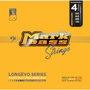 DV Mark Longevo Series - Electric Bass Strings Set of 4,  Medium Gauge (45-105) - Nickel Plated Steel Bass Guitar Strings, Long Scale