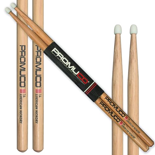 Promuco Percussion American Hickory Drumsticks - 7A, Wood Tip