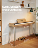 Donner DDP-60 88-Key Semi-Weighted Wooden Upright Digital Piano with 3-Pedal for Beginner