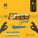 DV Mark Balanced Series - Electric Bass Strings Set of 4,  Medium Gauge (45-105) - Nickel Plated Steel on Stainless Steel - Studio Tuned Bass Guitar Strings, Long Scale