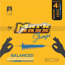 DV Mark Balanced Series - Electric Bass Strings Set of 4,  Medium Gauge (45-105) - Nickel Plated Steel on Stainless Steel - Studio Tuned Bass Guitar Strings, Long Scale