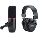 Focusrite Vocaster Broadcast Kit - Broadcast Quality Dynamic Microphone, Closed-Back Headphones, and XLR Cable for Podcast Recording