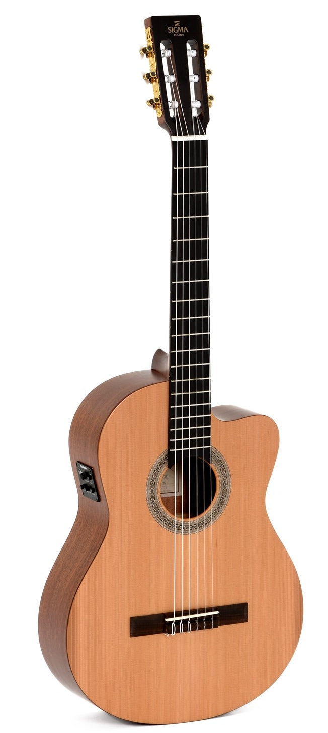 Sigma Guitars CMC-STE+ Electric Acoustic Classical Guitar, Natural
