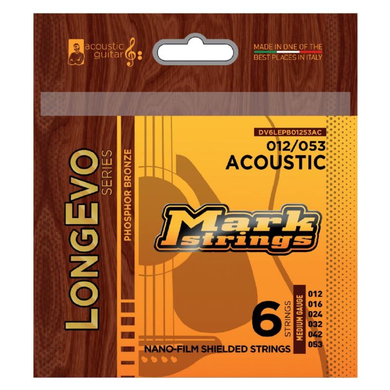 Longevo Series Acoustic Nano-Film Shielded Acoustic Guitar Strings Pb (.12-.53)