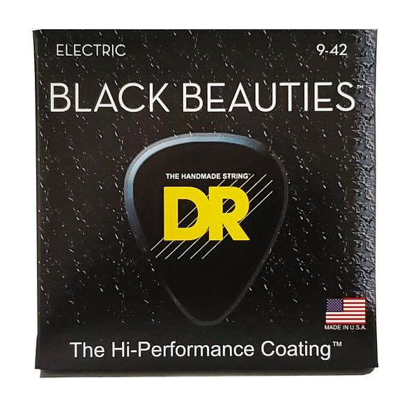 Black Beauties Coated Electric Guitar Strings, Light (9-42)