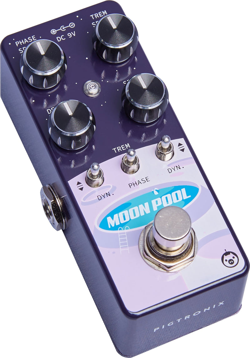 Pigtronix EMTP Moon Pool Analog Phase Shifter And Tremolo Effect Pedal With Depth And Sensitivity Controls