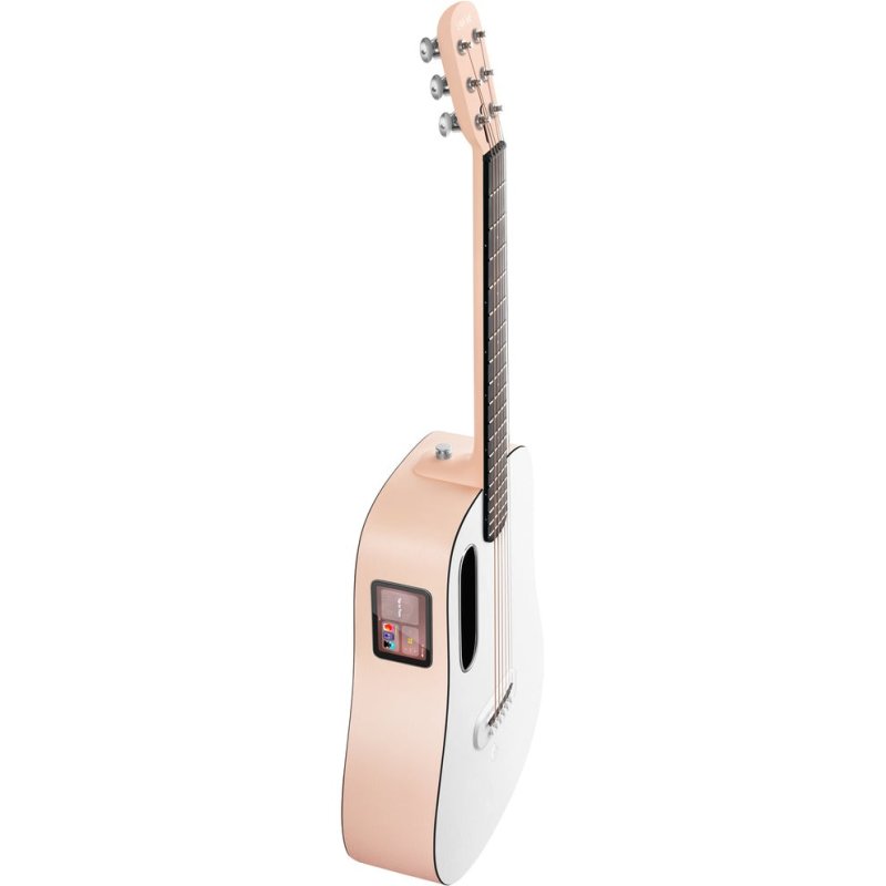 Lava Music ME Play 36” Acoustic / Electric Guitar With Gig Bag, Light Peach / Frost White