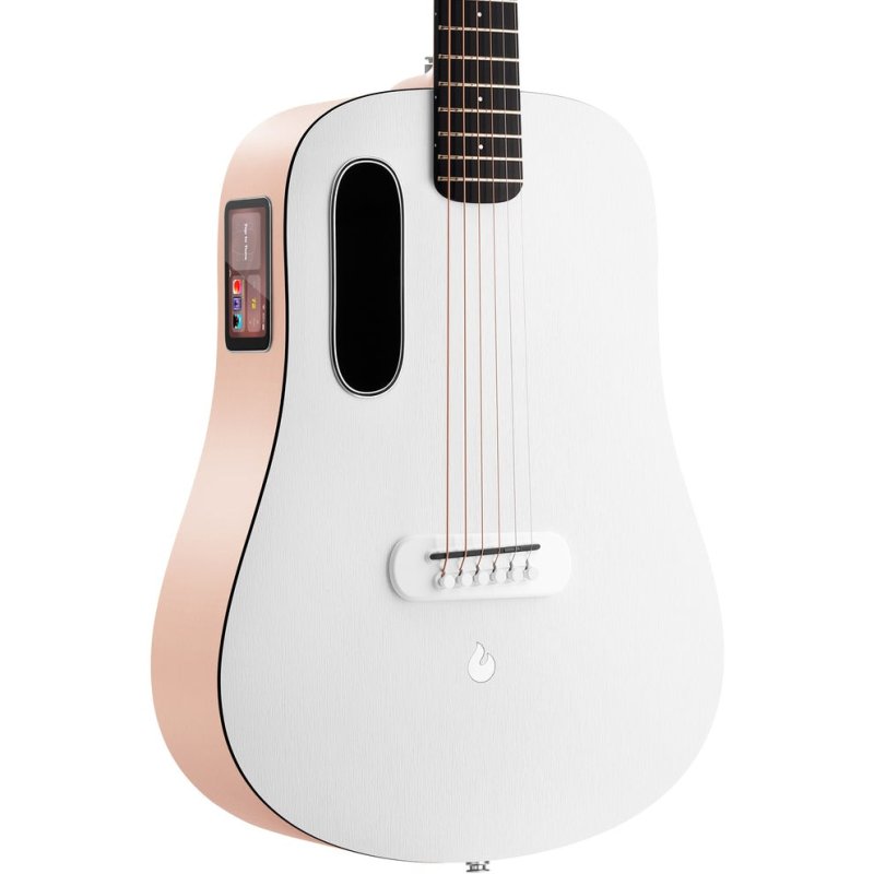 Lava Music ME Play 36” Acoustic / Electric Guitar With Gig Bag, Light Peach / Frost White