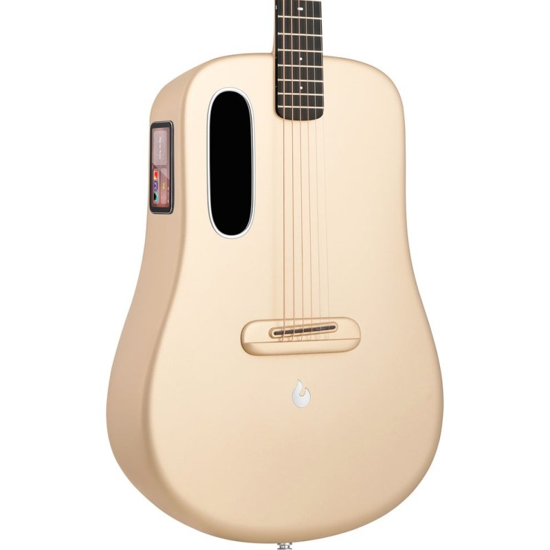 Lava Music ME 4 Carbon Fiber 38” Acoustic / Electric Guitar With Gig Bag, Soft Gold