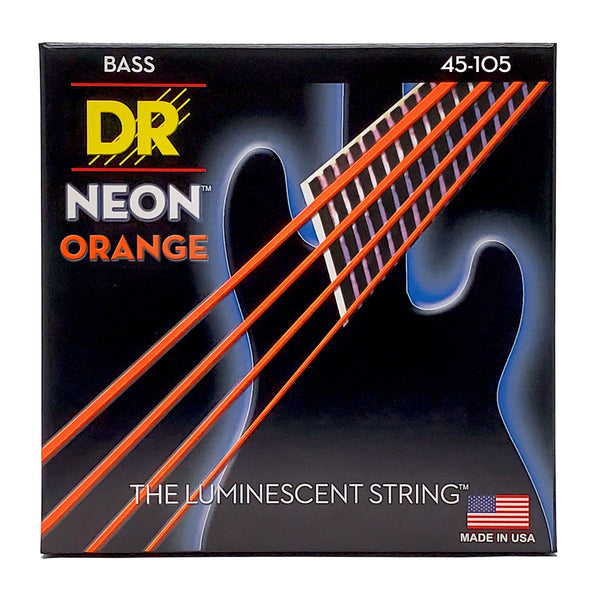 Neon Orange Coated Bass Strings, Medium (45-105)