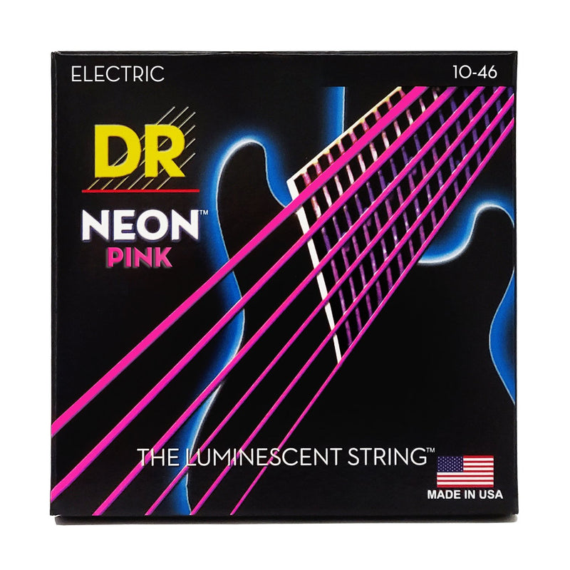 Neon Pink Coated Electric Guitar Strings, Medium (10-46)