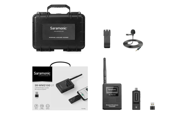Saramonic SR-WM2100-U1 2.4Ghz Wireless Lavalier Microphone System, USB-C
