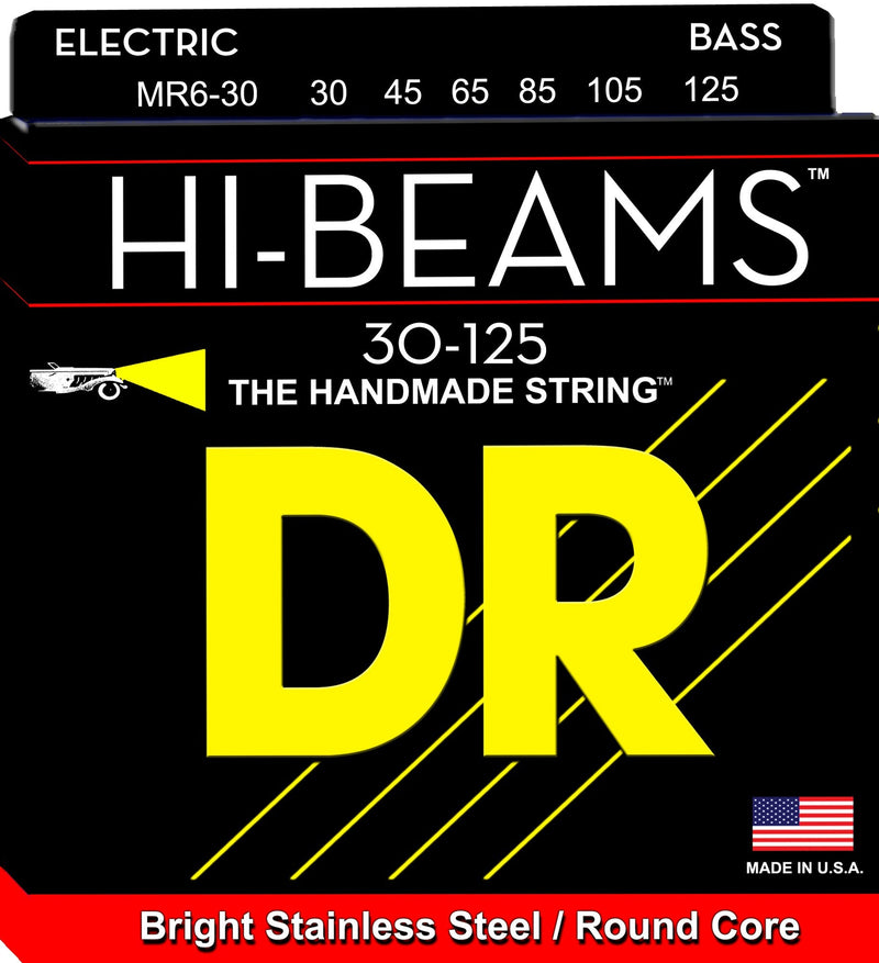 DR Handmade Strings Hi-beams 6-String Bass Strings, Medium (30-125)
