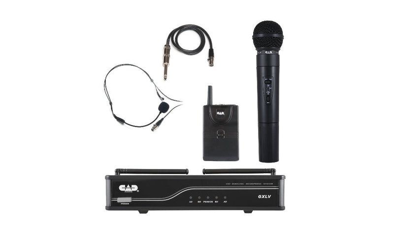 CAD Audio GXLVHB-J VHF Wireless Combo Headworn and Bodypack Microphone System, J-Frequency Band