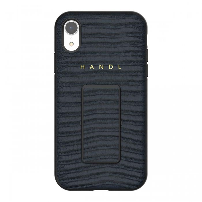 Handl Inlay Case For iPhone Xr, Navy Croc