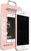 MOXYO - Glitter Glass Screen Protector for Apple iPhone 6 / 6s / 7 / 8 (Not Plus), Glitter-Infused Tempered Glass Screen Protector